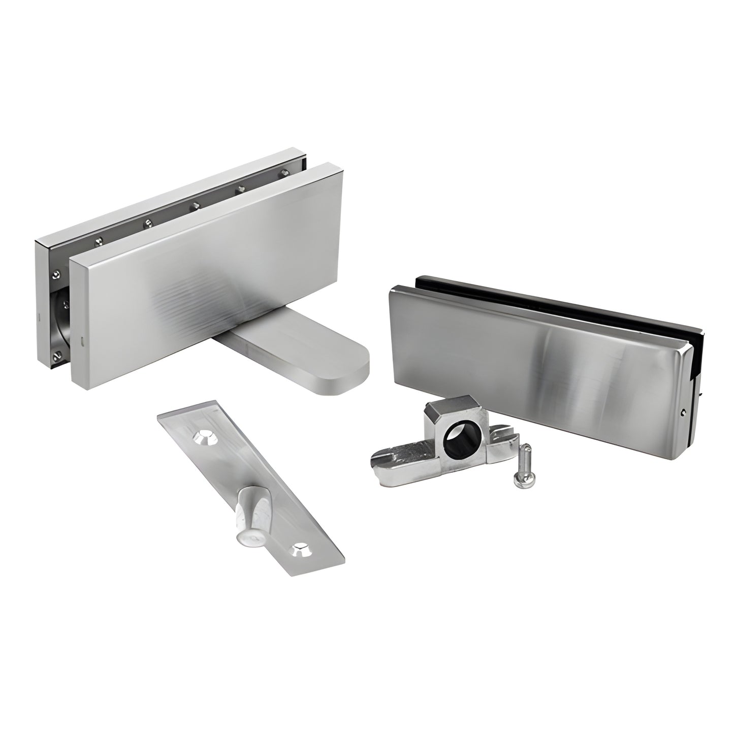 CRL380BSSET brushed stainless hydraulic patch set for 3/8" frameless interior glass door fittings