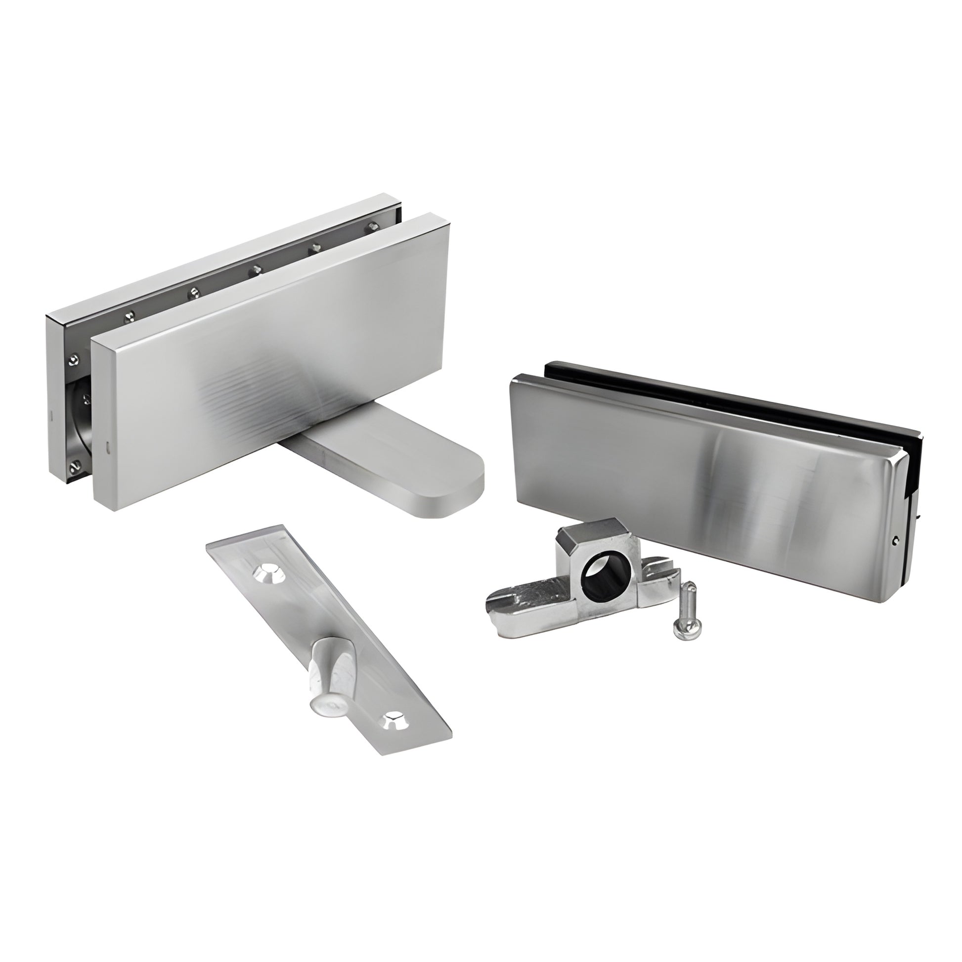 CRL380BSSET brushed stainless hydraulic patch set for 3/8" frameless interior glass door fittings
