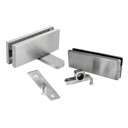 CRL380BSSET brushed stainless hydraulic patch set for 3/8" frameless interior glass door fittings