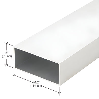 CRL-U.S. Aluminum Rectangular Tube 2" x 4-1/2" White KYNAR® 24'2"