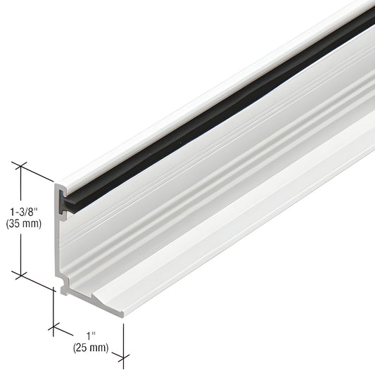White Kynar aluminum extrusion with black gasket, 1-3/8" x 1" profile - SKU M41152