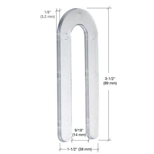 "CRL Clear 1/8" x 3-1/2" Plastic Horseshoe Shims - Precision Alignment Tool for Constructi