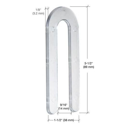 "CRL Clear 1/8" x 3-1/2" Plastic Horseshoe Shims - Precision Alignment Tool for Constructi