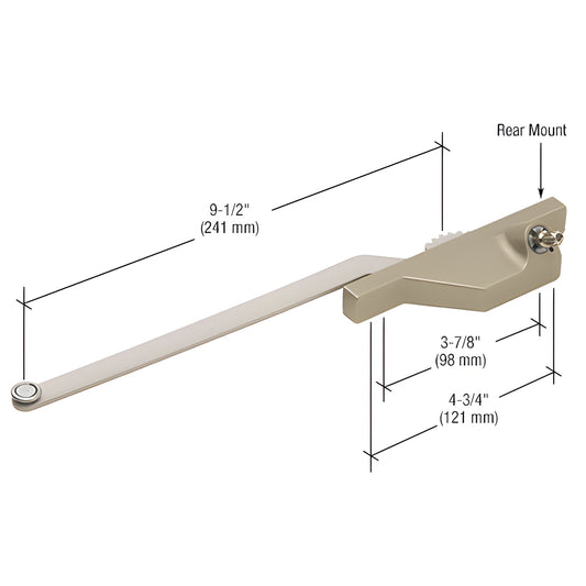 WH30015R champagne 9-1/2" single-arm rear-mount right-hand roto operator for casement/awning windows