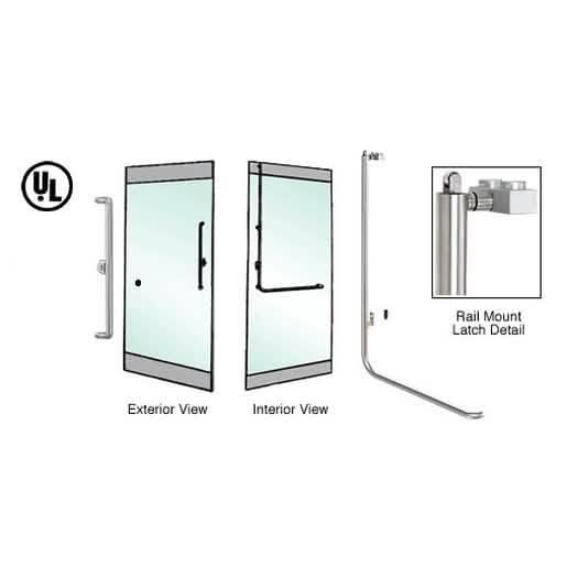 CRL-Blumcraft® Brushed Stainless Left Hand Reverse Rail Mount Keyed Access Handle