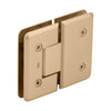 Satin brass Cologne 180-degree glass-to-glass beveled shower door hinge (SKU C0L180SB)