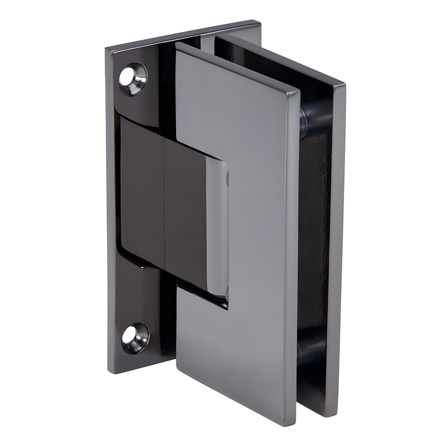 Gun metal square Vienna shower door hinge, brass wall-mount with full back plate for 10-12mm glass (V1E037GM)