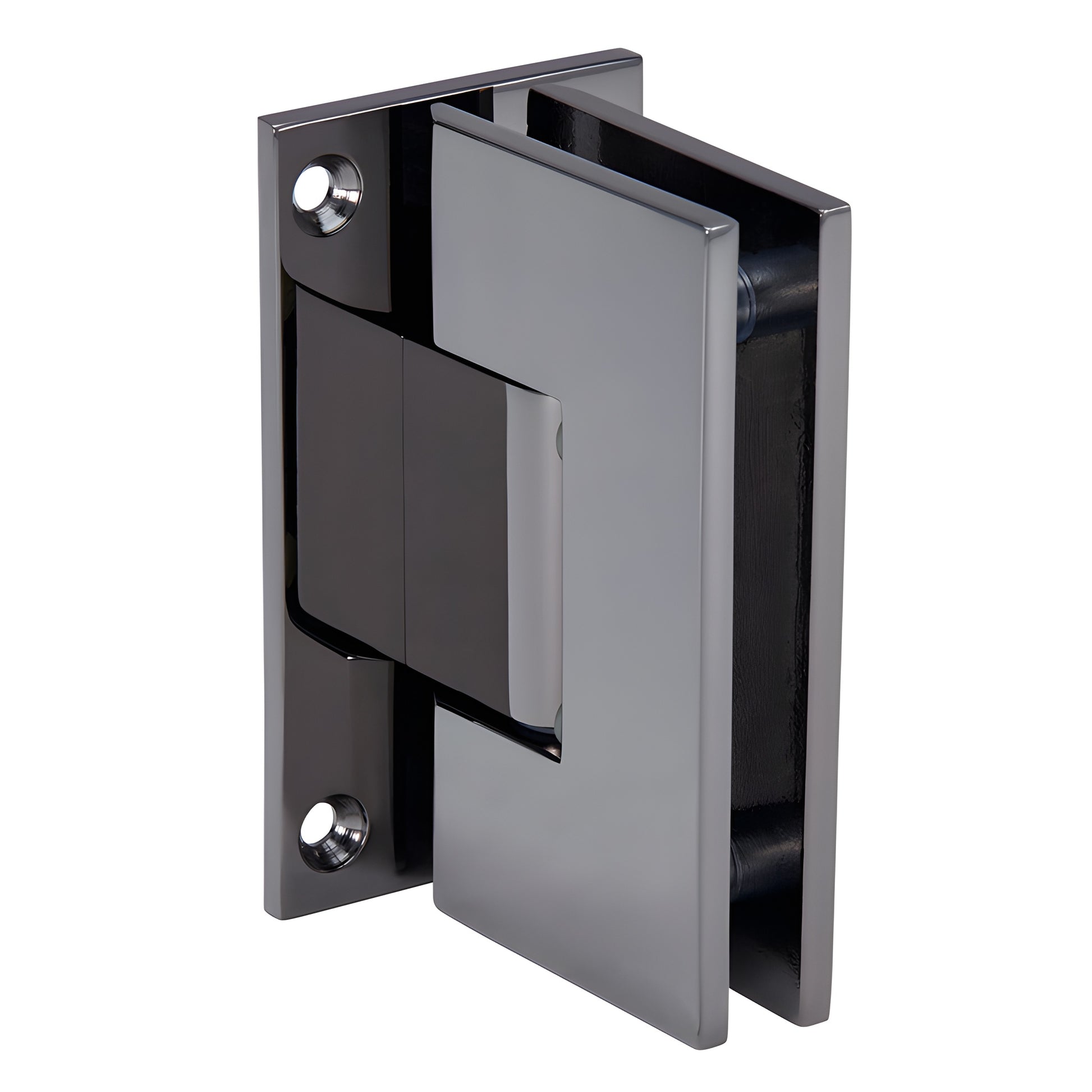 Gun metal square Vienna shower door hinge, brass wall-mount with full back plate for 10-12mm glass (V1E037GM)