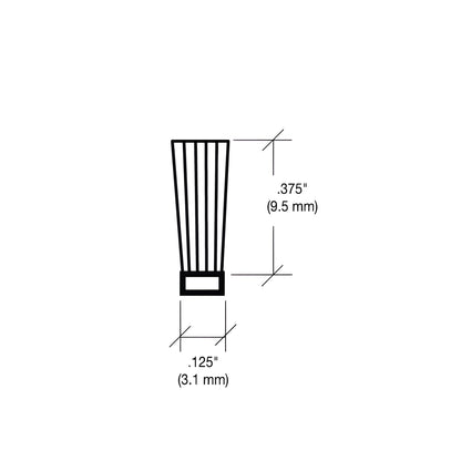 W510C black astragal pile weatherstrip - polypropylene brush seal for adjustable doors, slide-in replacement.