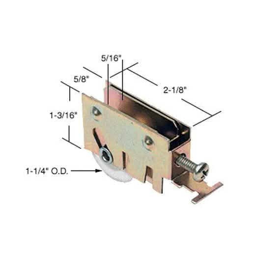 CRL 1-1/4" Nylon Sliding Glass Door Roller with 5/8" Housing for International Doors