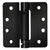 CRL 4" x 4" Black Heavy-Duty Spring Door Hinge, 1/4" Radius