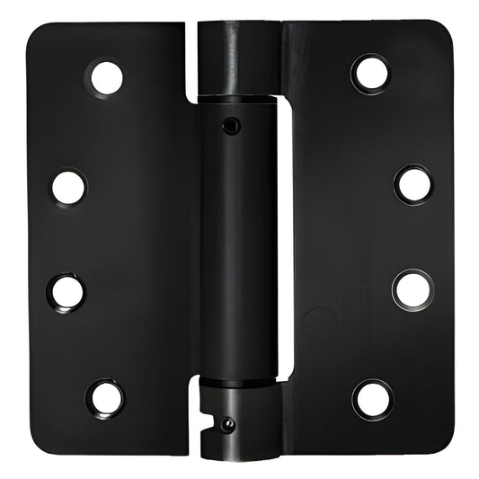 CRL S44D black 4x4 heavy duty spring hinge - commercial self closing hinge with 1/4" radius corners.