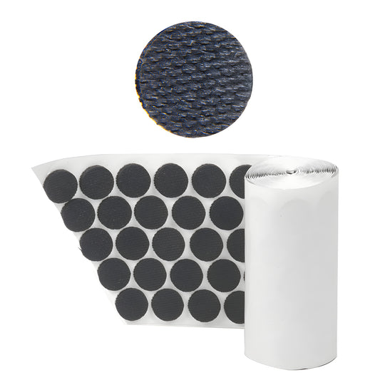 SR3 black sponge-rubber adhesive dots, 3/4" (19mm) x 1/8" thick on roll - protective bumper pads, 1000 per roll