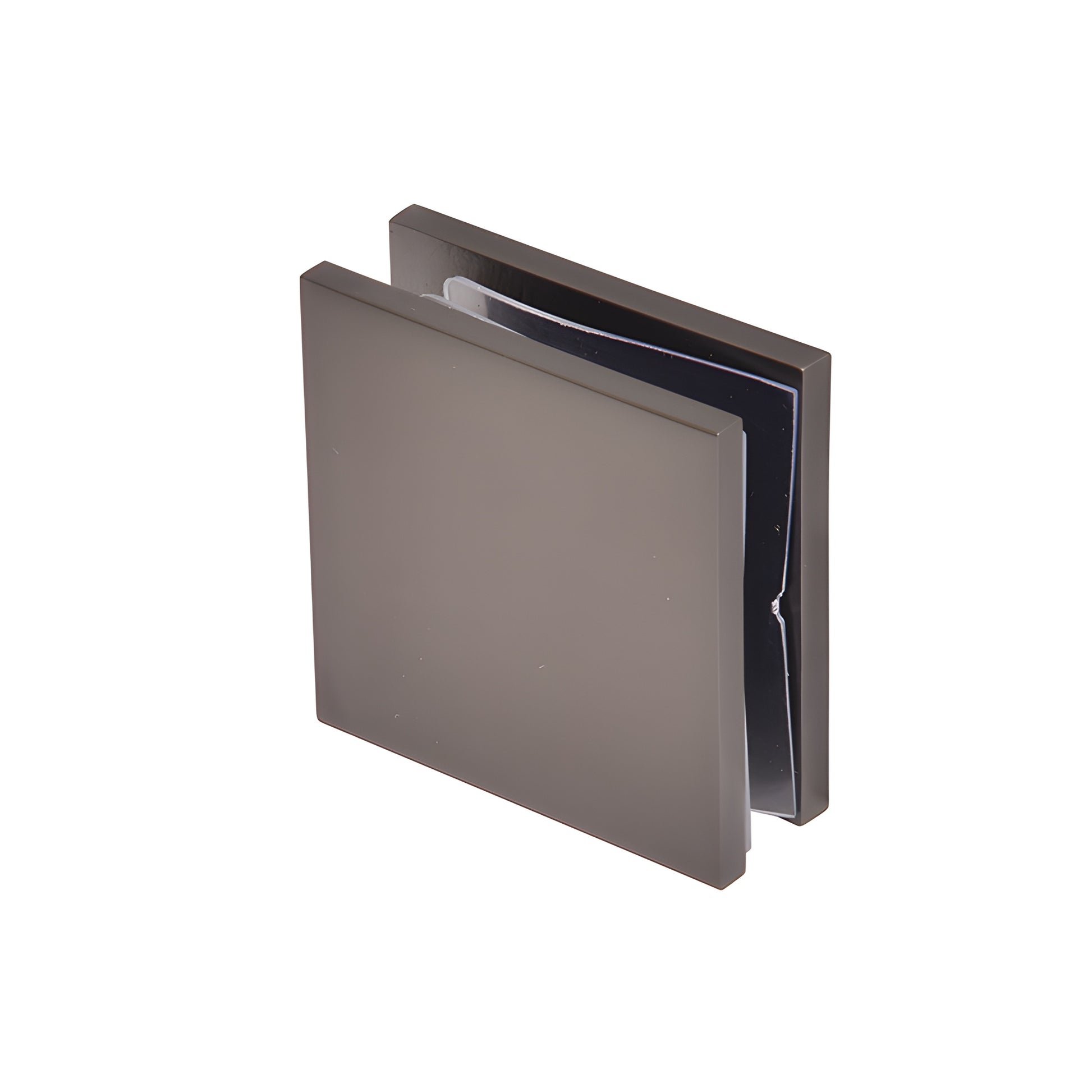 SCU4MGM matte gun metal brass square wall clamp for 3/8-1/2" (10-12mm) hole-in-glass shower panel