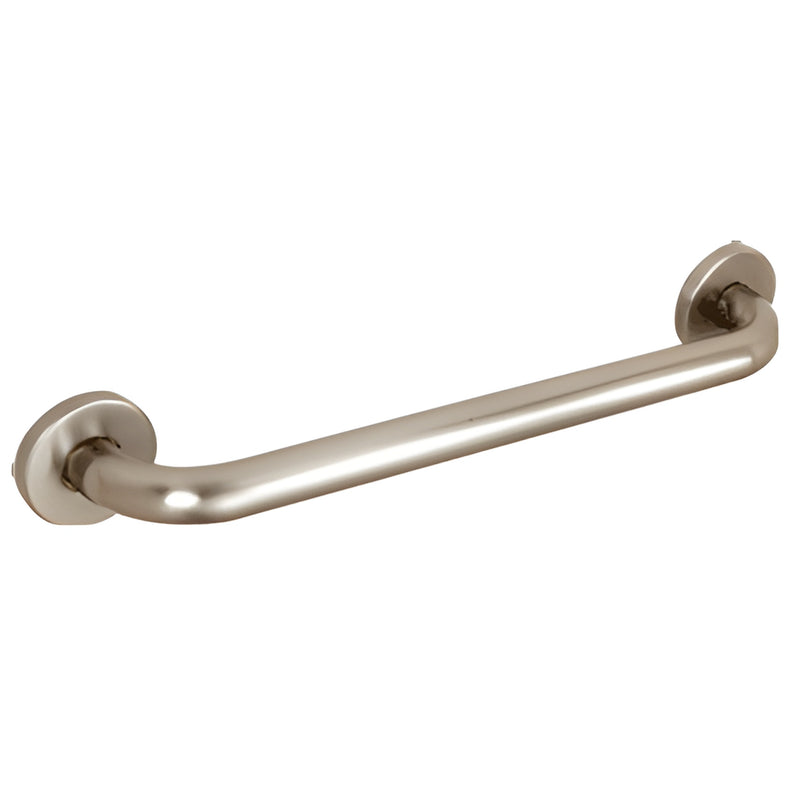 GB18BN 18" brushed nickel 1-1/4" tubular wall-mounted shower grab bar with cover flanges
