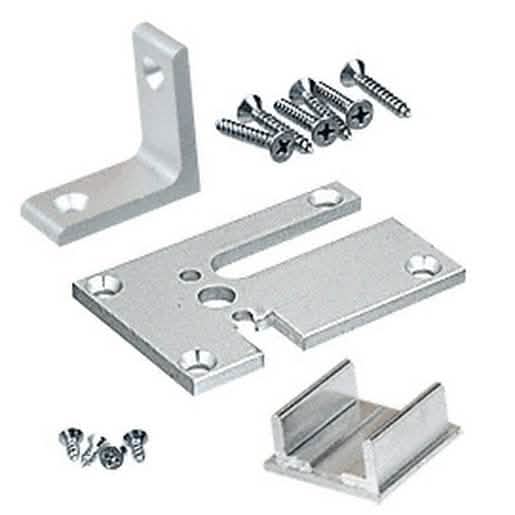 CRL Satin Anodized Corner Post Base Plate Kit for 24"+ Posts, 2x3 Design Series