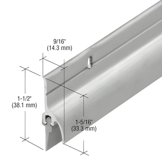 Aluminum 36-inch extruded door rain drip with vinyl seal and deflector fin, 1-1/2" H - SKU 152VA36