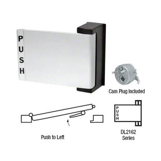 CRL Aluminum Universal Push-Pull Paddle Handle - Push to Left, durable and easy to install