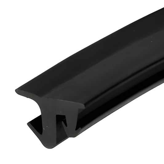 NP225 black EPDM top-load glazing gasket for 1/4" (6 mm) and 1" (25 mm) glass, storefront/window seal