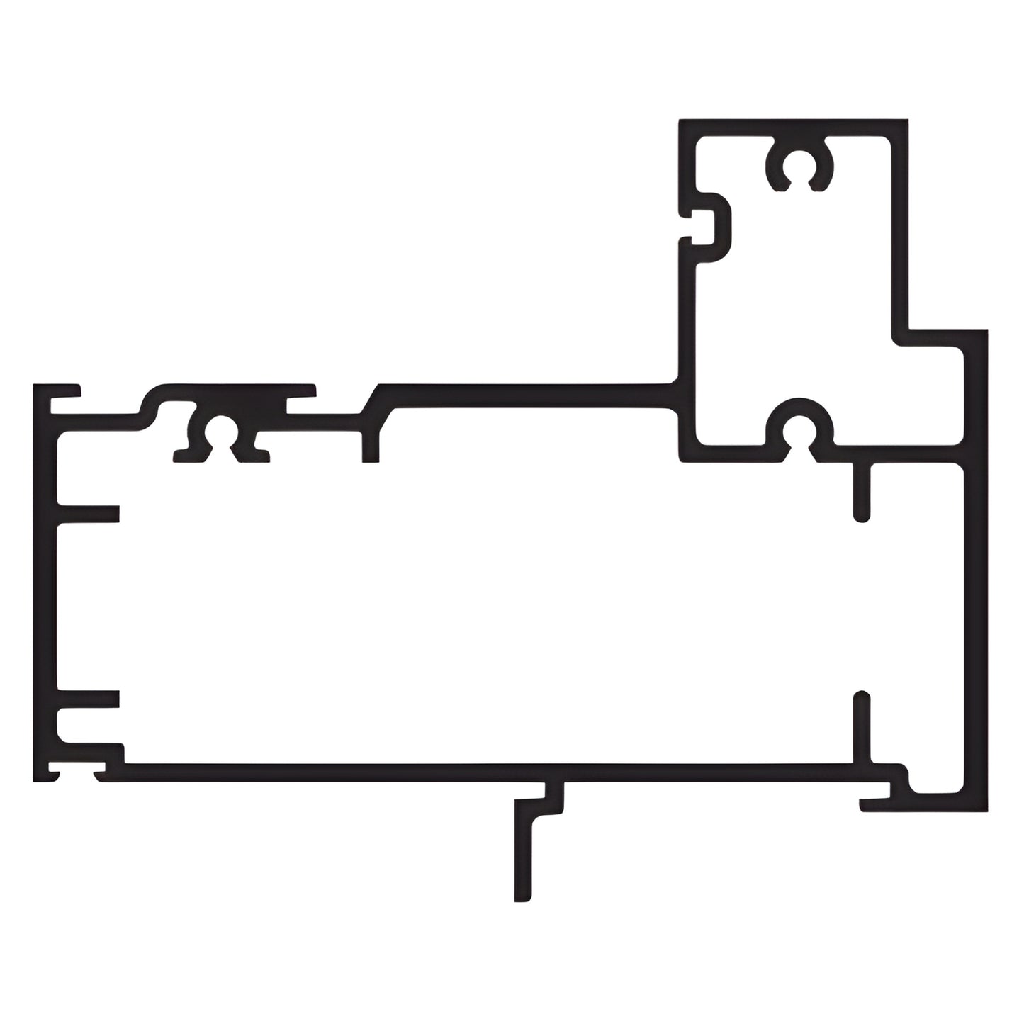 Aluminum extrusion profile cross-section, White Kynar finish; architectural 6063-T5 SKU 1G67752