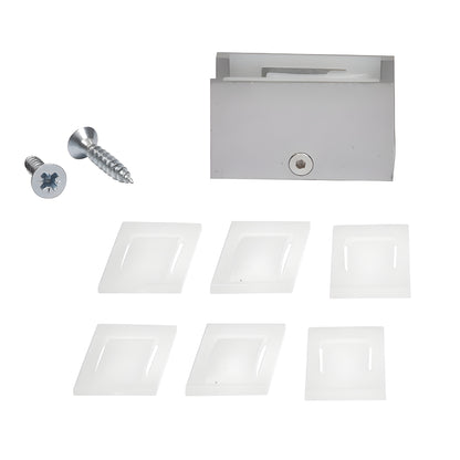 CRL2940 satin anodized bottom guide for sliding glass doors, adjustable nylon insert for 8-12mm (5/16-1/2") glass.