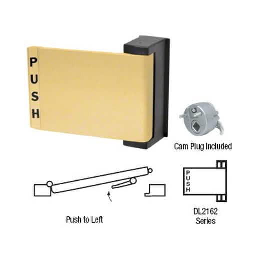 CRL Brass Universal Push-Pull Paddle Handle - Push Left, Sleek Design, Durable Finish