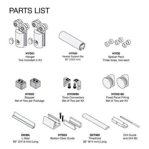 CRL Oil Rubbed Bronze 60" Hydroslide 180° Sliding Shower Door Kit - Elegant & Durable