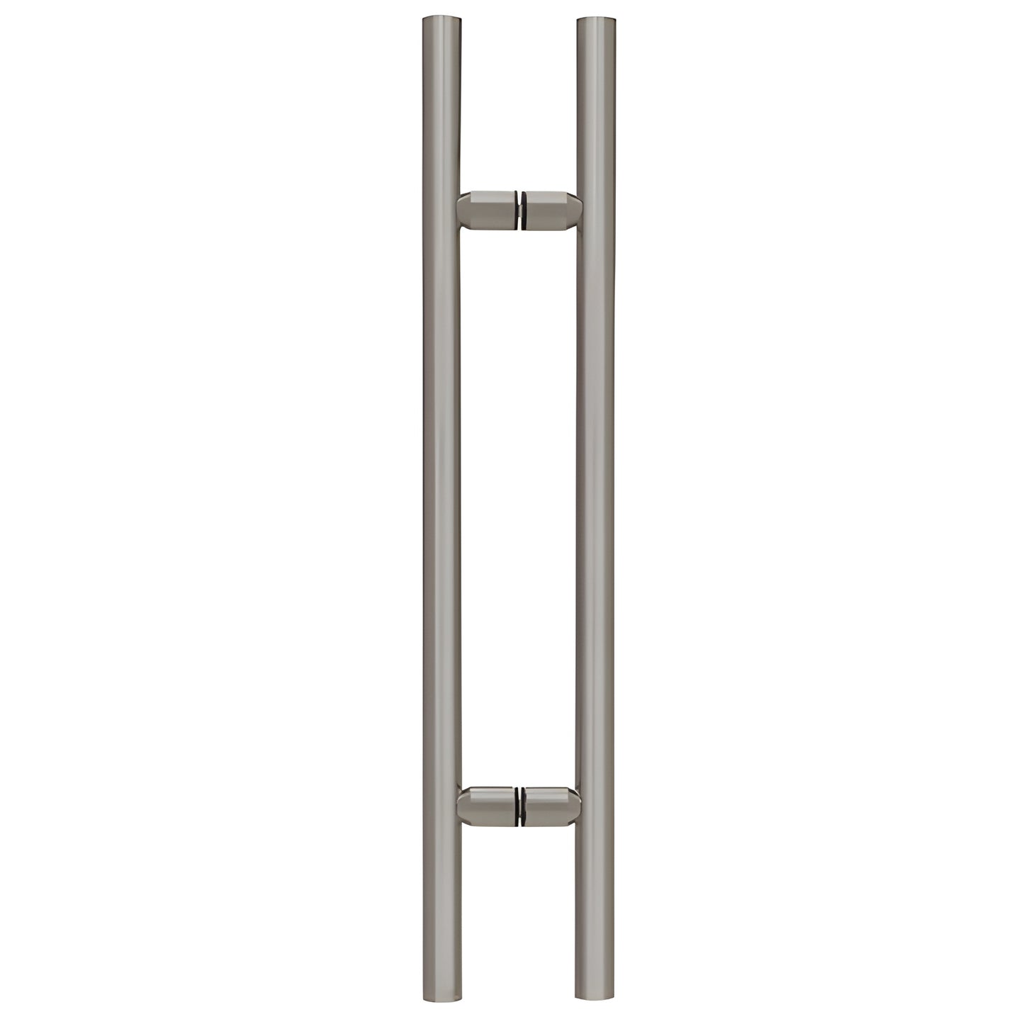 Brushed nickel 24" ladder-style brass shower door pull, 1-1/4" tubular, back-to-back mounting (SKU LP24BN)