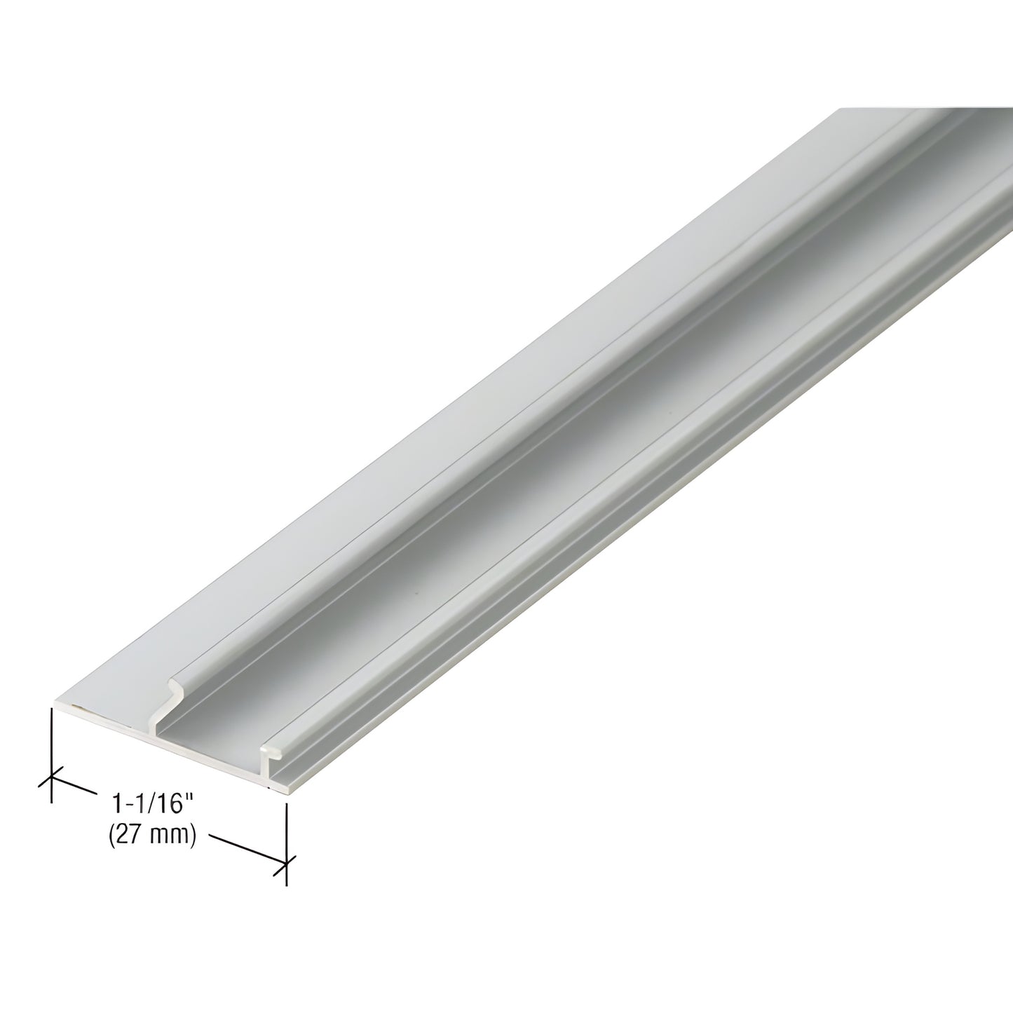 CRL2935 satin anodized 118" top track cover, 1-1/16" wide - snap-in header cover for CRL2930 sliding glass door track.