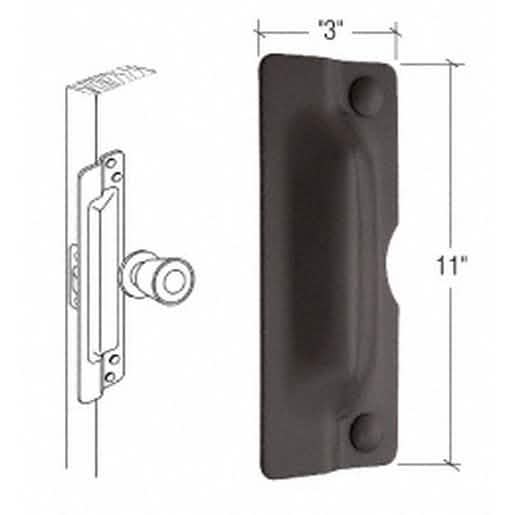 Bronze Latch Shield for Flush Mounted Doors, 11" - Durable, Stylish Security Solution