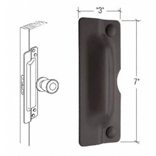 CRL 7-inch Bronze Latch Shield for Flush Mounted Doors - Enhanced Security & Style