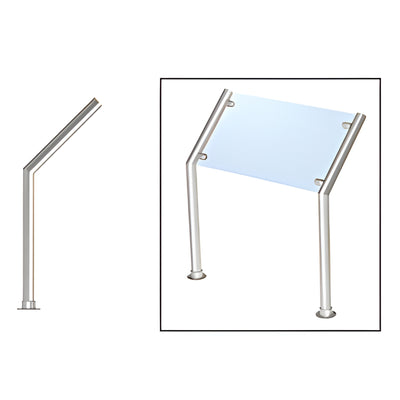 CRL 200 Polished Stainless 1.5in Tubing Glass-On-Slant Sneeze Guard