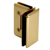 Polished brass beveled 90 glass-to-glass shower hinge (Cologne C0L092BR) for 10-12mm tempered glass.
