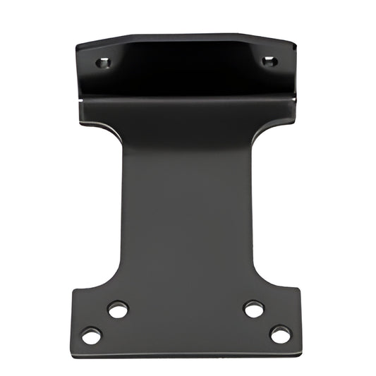 Black parallel arm bracket for surface door closer (SKU PR459H0PABBL), steel mounting plate with four screw holes