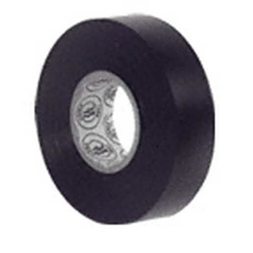 Close-up of CRL 3/4" Black Electrical Tape roll for reliable insulation and electrical rep