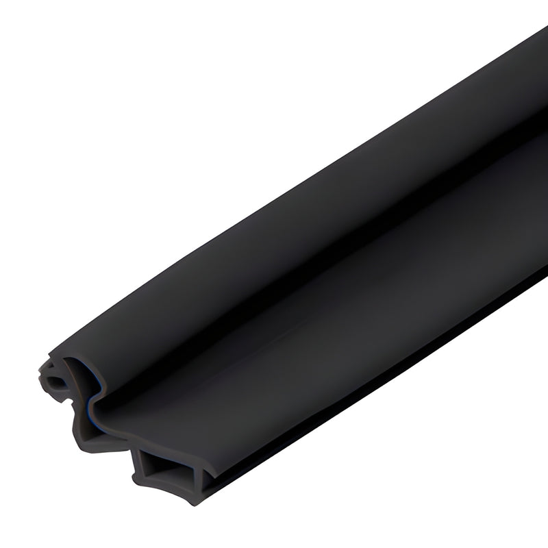 Black EPDM door jamb gasket for 8-10mm glass, Fallbrook system, 25m roll - SKU FDJBL25.