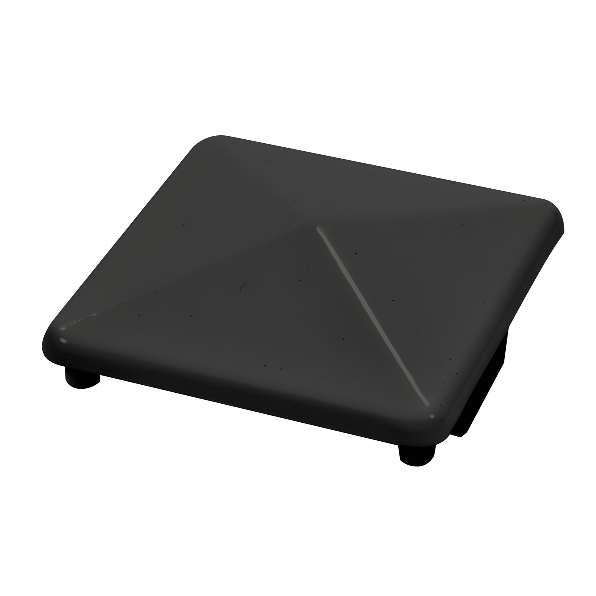 CRL 1100 Series matte black aluminum post cap (SKU PC1HBL), square pyramid top, slip-in design for glass railing posts