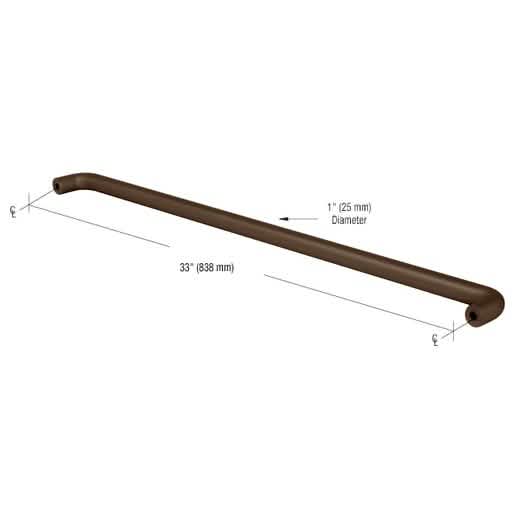 CRL Dark Bronze Astral II Push Bar for 36" Offset Door - Sleek, Durable Design