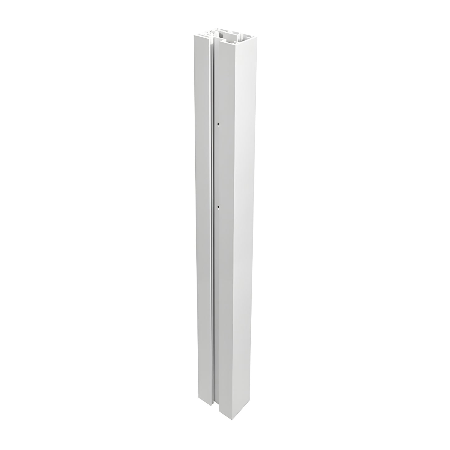C84W Sky White aluminum Cielo post for 1/2-9/16 in glass railing windscreen, slim 84 in height.
