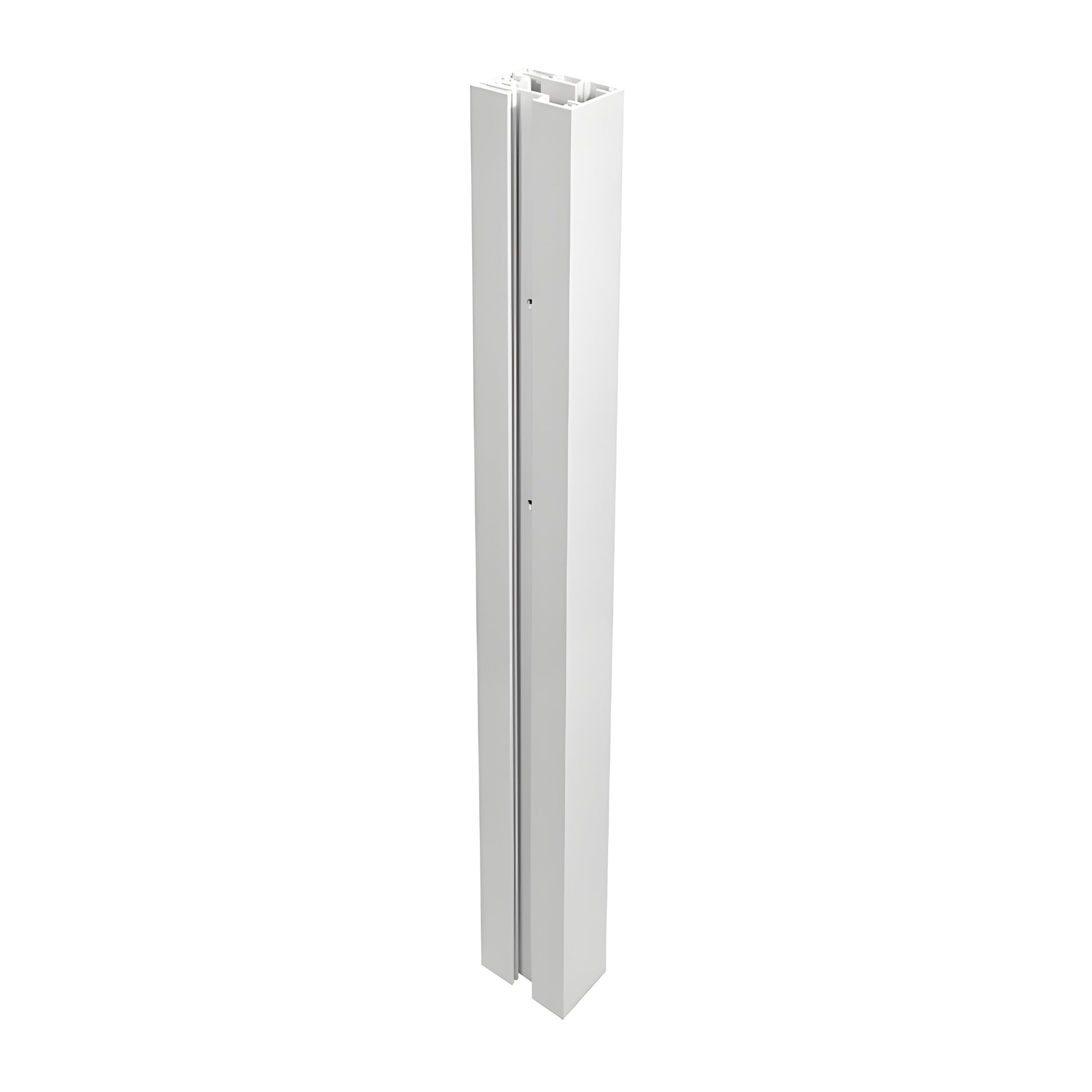 C84W Sky White aluminum Cielo post for 1/2-9/16 in glass railing windscreen, slim 84 in height.