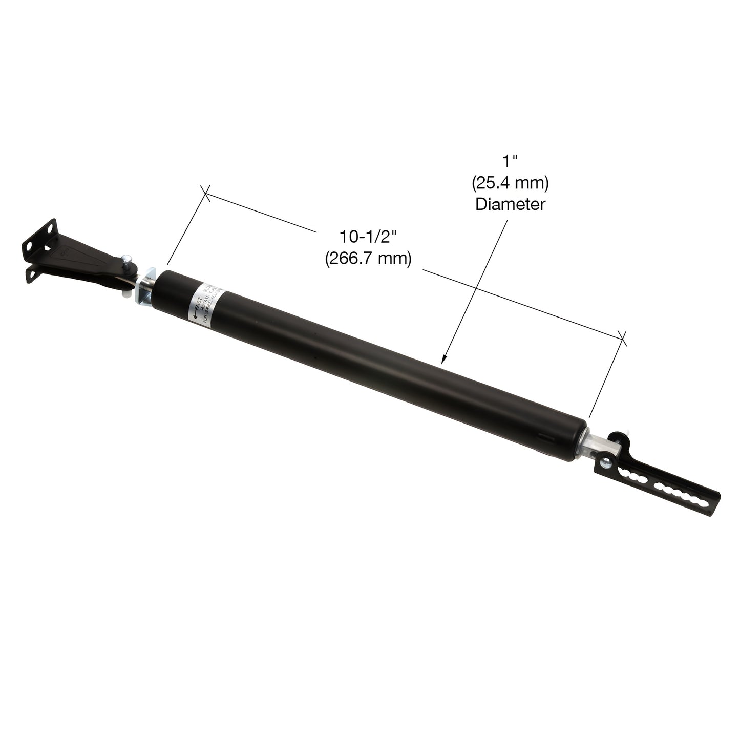 Black hydraulic fingertip-adjustable door closer for outswing doors, aluminum 10.5 in - SKU K5059