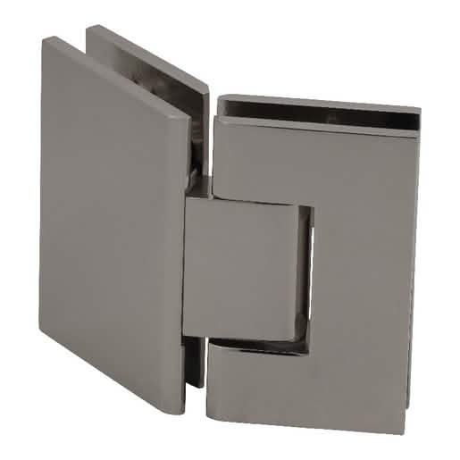 CRL Polished Nickel Geneva 045 Series 135° Glass-to-Glass Hinge for sleek shower doors.