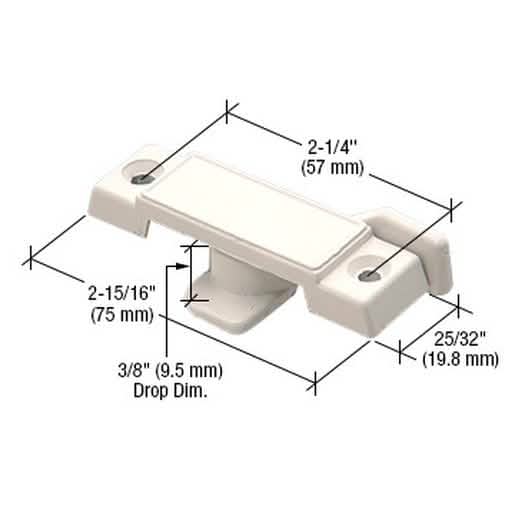 CRL White Sash Lock with 3/8" Latch Drop - Secure and Stylish Window Lock Solution