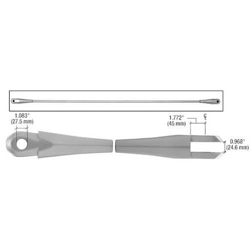 CRL Tension Rod End Fittings for 28mm Rod - Set of 2, Durable and Easy to Install