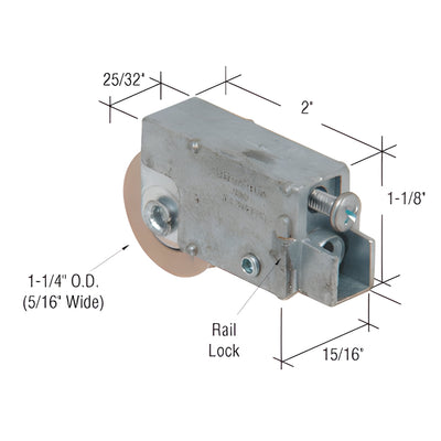 CRL 1-1/4" Ball Bearing Sliding Glass Door Replacement Roller, Acorn