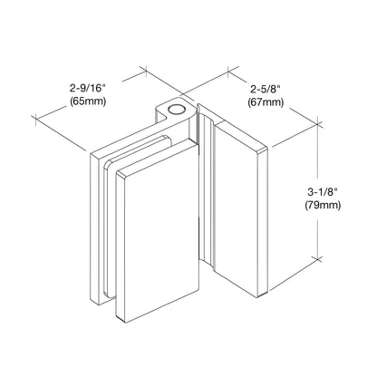 Brushed bronze wall-mount outswing hinge for 8-10mm glass doors, solid brass - SKU C0M044BBRZ