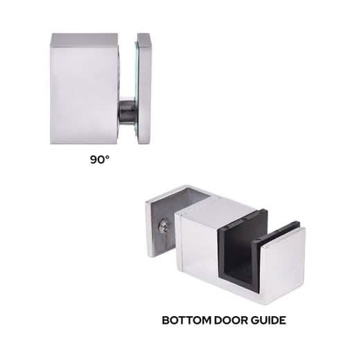 CRL Polished Stainless Steel 90° Accessory Kit for Cavoli Sliding Shower Door System