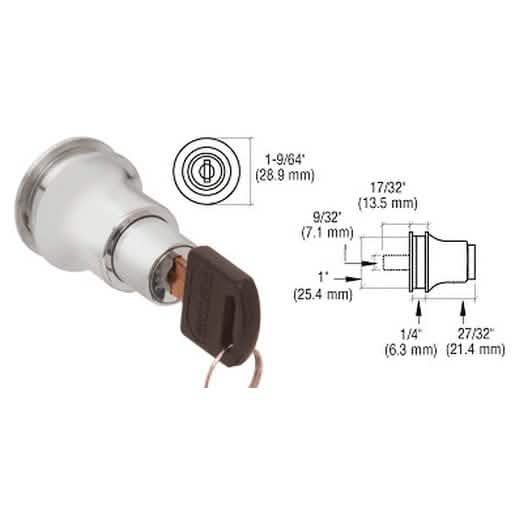 Satin Chrome Keyed Alike Lock for Glass Cabinet Doors - Secure & Stylish Solution