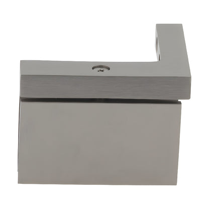 CRL Cardiff squared brushed nickel pivot hinge (right-hand) for 8-10mm glass, wall-mount shower hinge, SKU CAR05RBN