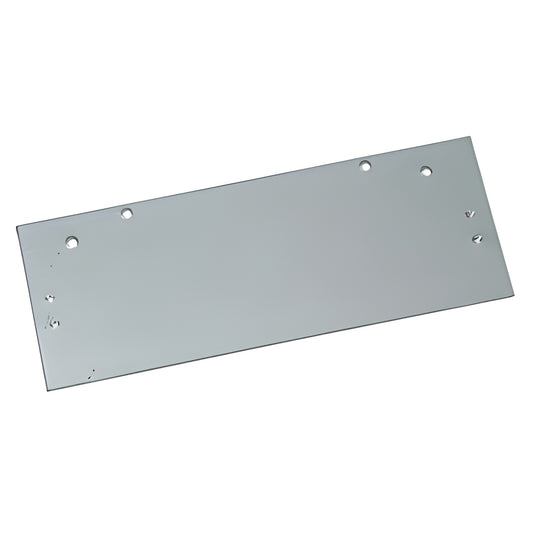 Aluminum PR70DPPAA drop plate adapter for PR70 door closers, 12-1/8 x 4-3/4 in, parallel-arm style with mounting holes